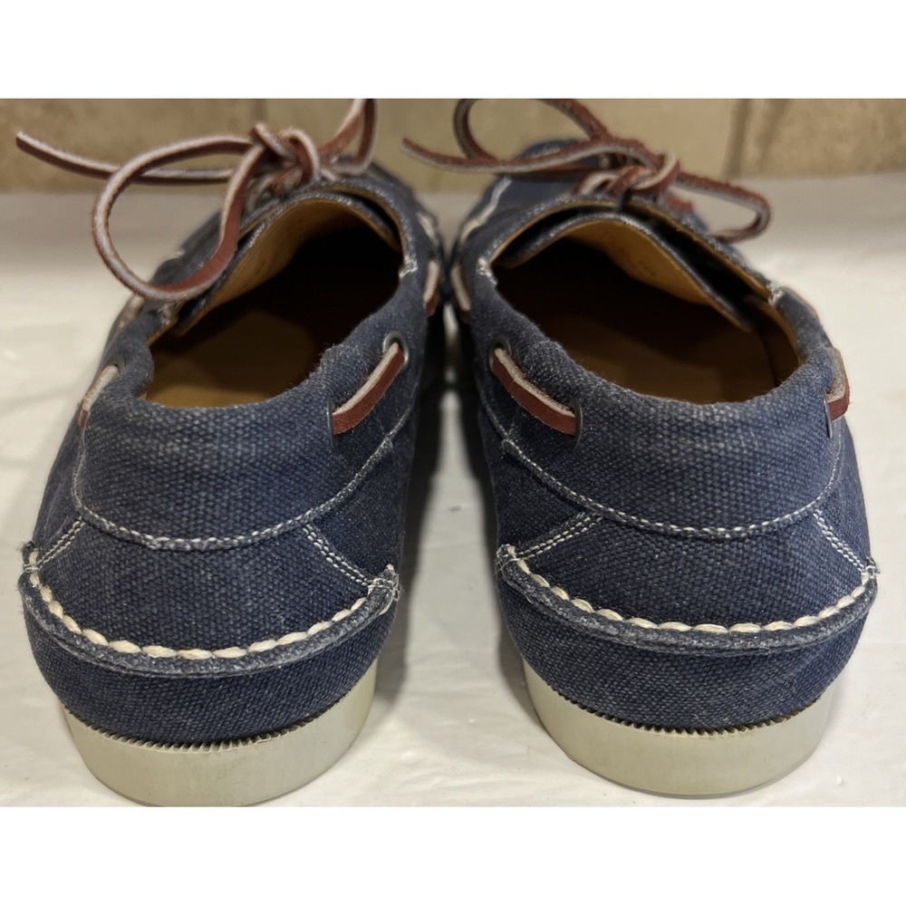 Peter Millar Seaside Washed Canvas Boat Shoes Mens Denim Blue MS17F01 Size 12 - Picture 6 of 10